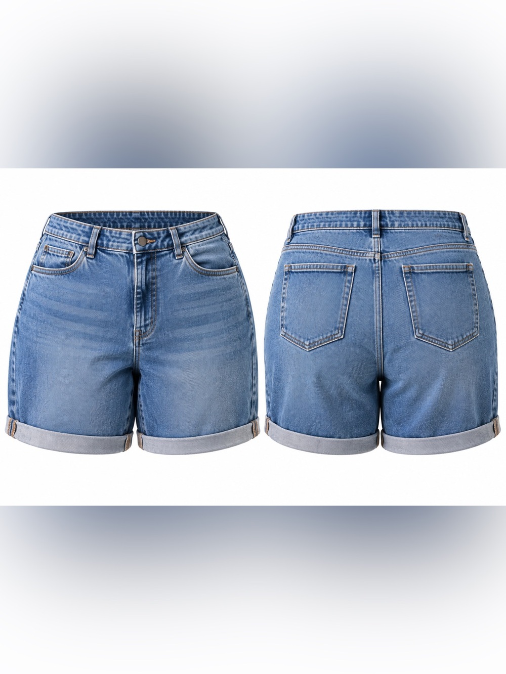 Ava & Viv Light Blue Rolled-Hem Denim Shorts size 22